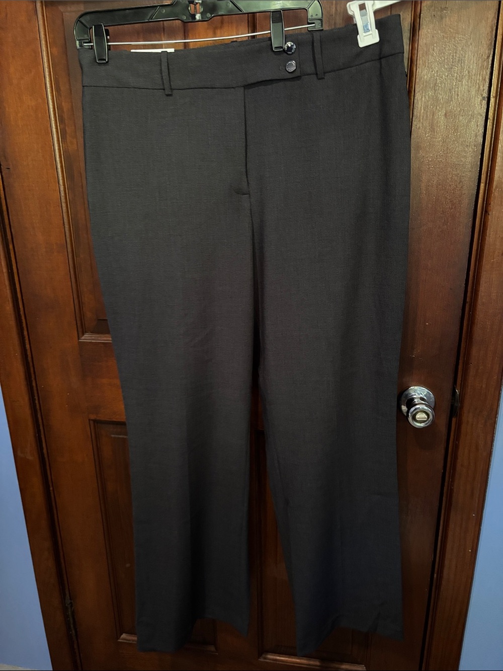 Calvin Klein Women's Dark Gray Straight-Leg Trousers